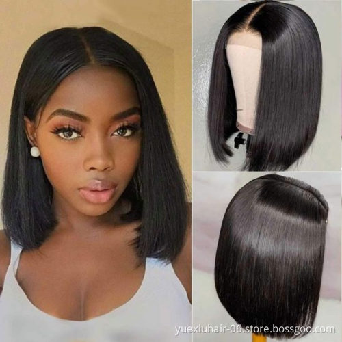 13x4 Lace Frontal Straight Bob Wig Wholesale Price Natural Hairline Brazilian Virgin Human Hair Short Cut Straight Bob Style